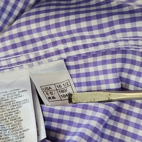 Brooks Brothers Regent Shirt Size 16 1/2 33 Purple Button-Down Quiet Luxury Y2K - Picture 9 of 12
